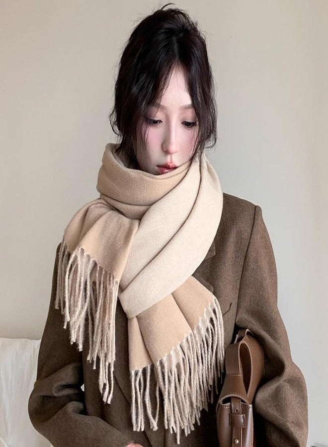 FGSS Unisex Classic Two-Tone Winter Scarf - Warm Soft Cashmere Feel Fringe Wrap Scarves for Men Women - Image 5